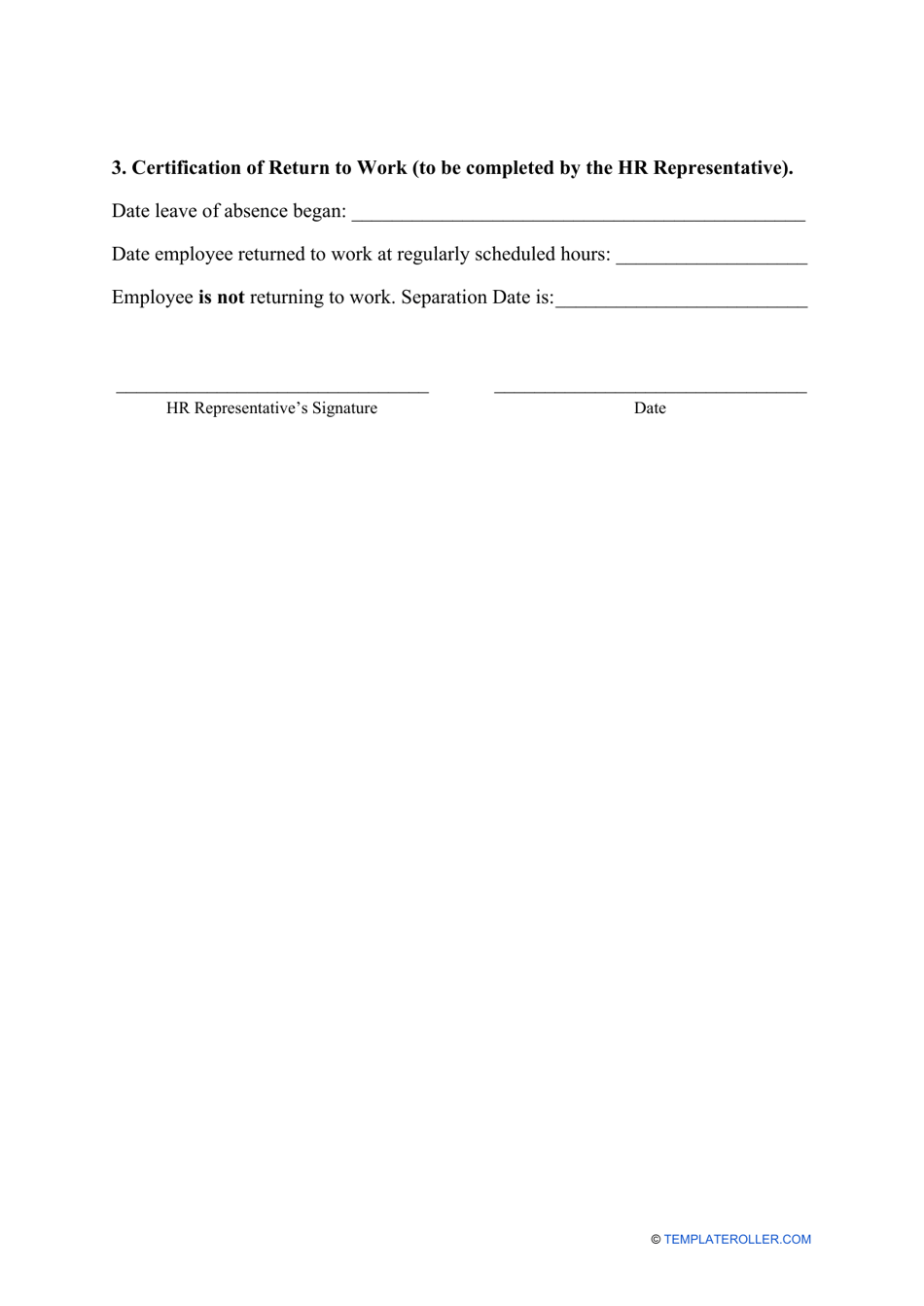 Fmla Return To Work Form Fill Out Sign Online And Download Pdf Templateroller 9371