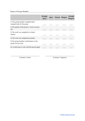 Group Evaluation Form, Page 2