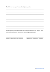 Shareholders Meeting Minutes Template, Page 2