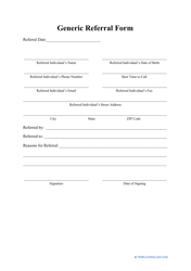 Document preview: Generic Referral Form