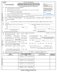 Document preview: Form NJ-REG Business Registration Application - New Jersey