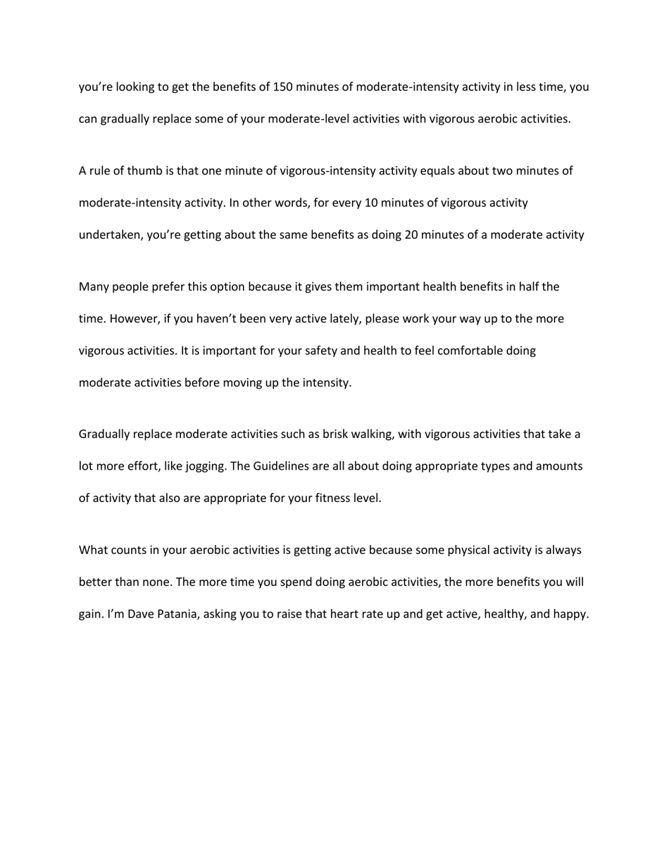 Physical Activity Guidelines: What Counts as Aerobic Activities, Page 3