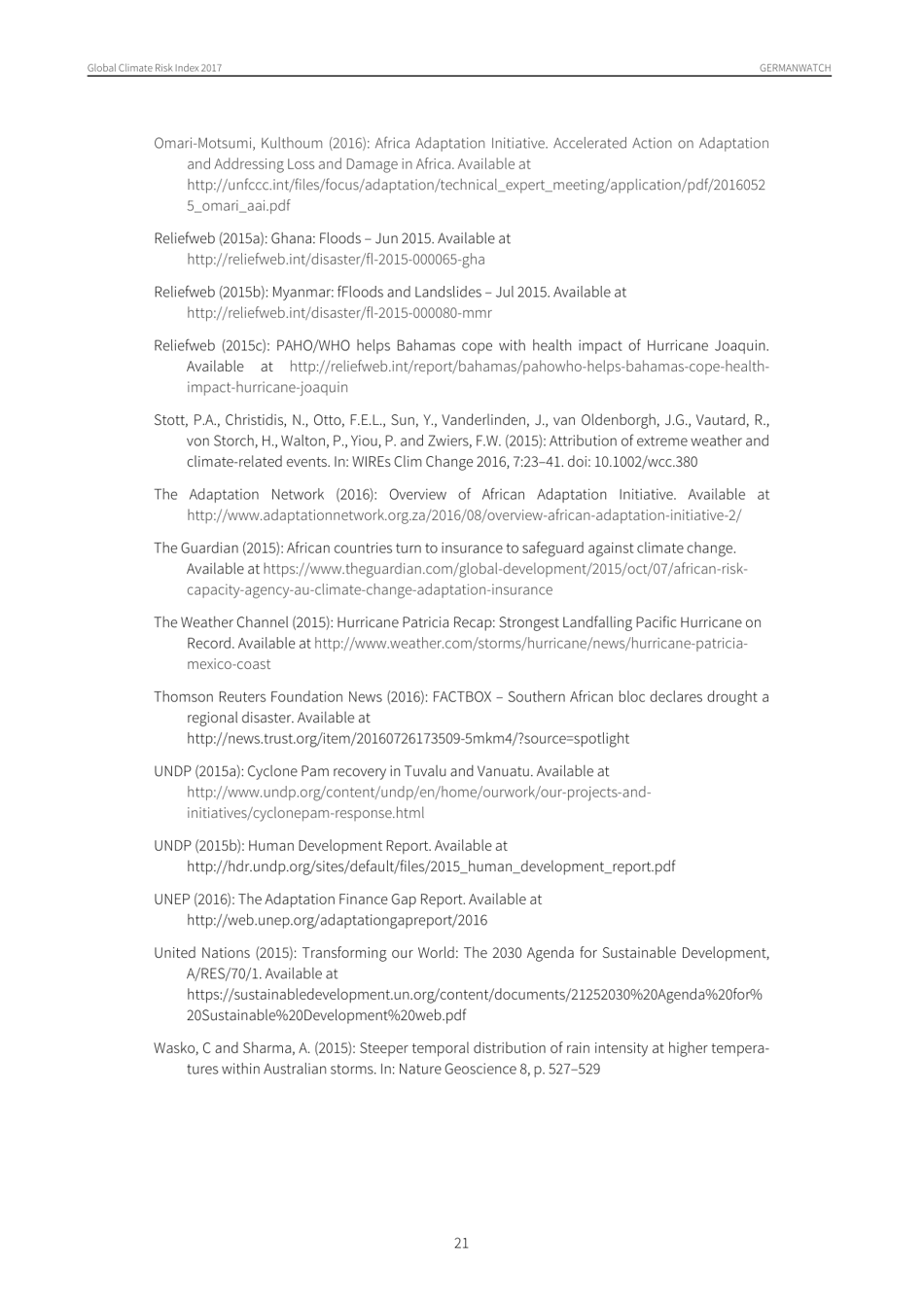 Global Climate Risk Index - Sonke Kreft, David Eckstein and Inga Melchior, Germanwatch, Page 21