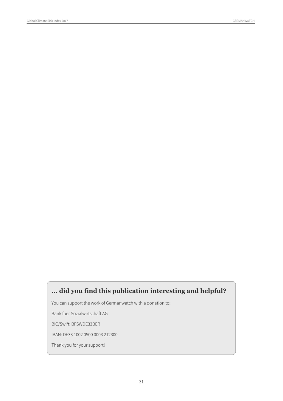 Global Climate Risk Index - Sonke Kreft, David Eckstein and Inga Melchior, Germanwatch, Page 31