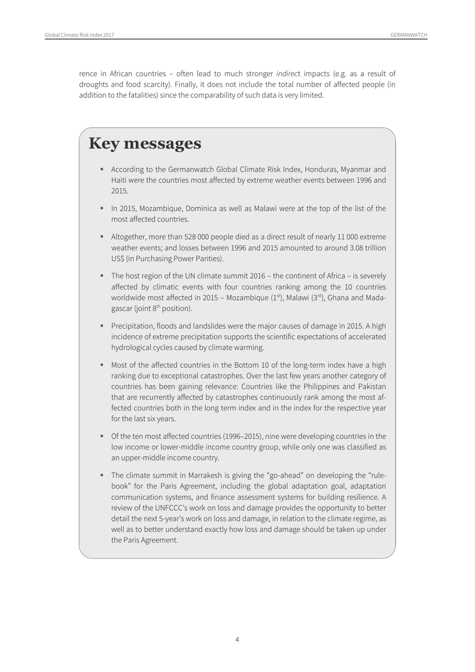 Global Climate Risk Index - Sonke Kreft, David Eckstein and Inga Melchior, Germanwatch, Page 4