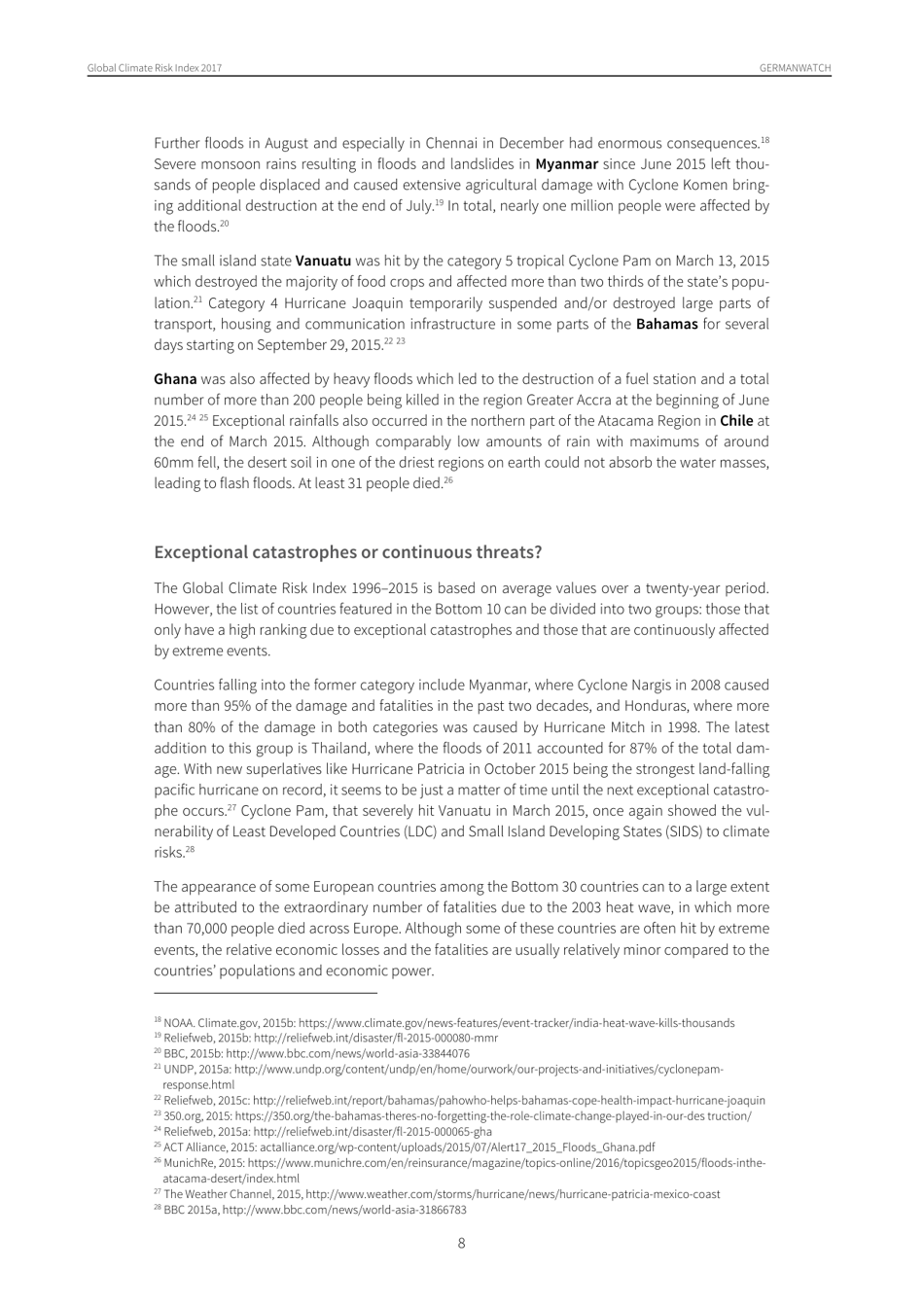 Global Climate Risk Index - Sonke Kreft, David Eckstein and Inga Melchior, Germanwatch, Page 8