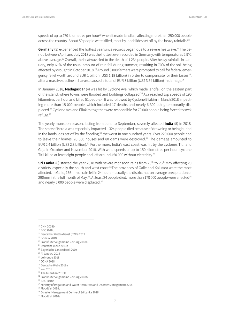 Global Climate Risk Index - David Eckstein, Vera Kunzel, Laura Schafer, Maik Winges, Germanwatch, Page 8