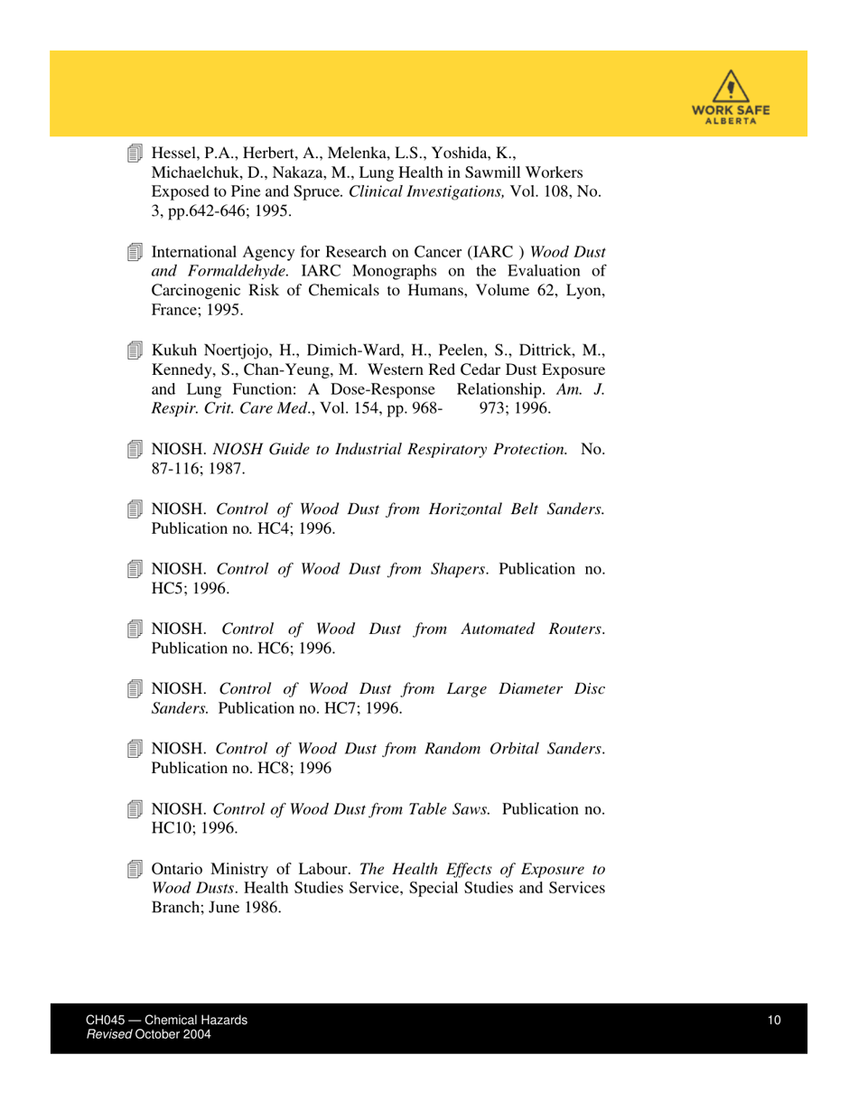 Form CH045 Health Effects From Exposure to Wood Dust - Alberta, Canada, Page 10