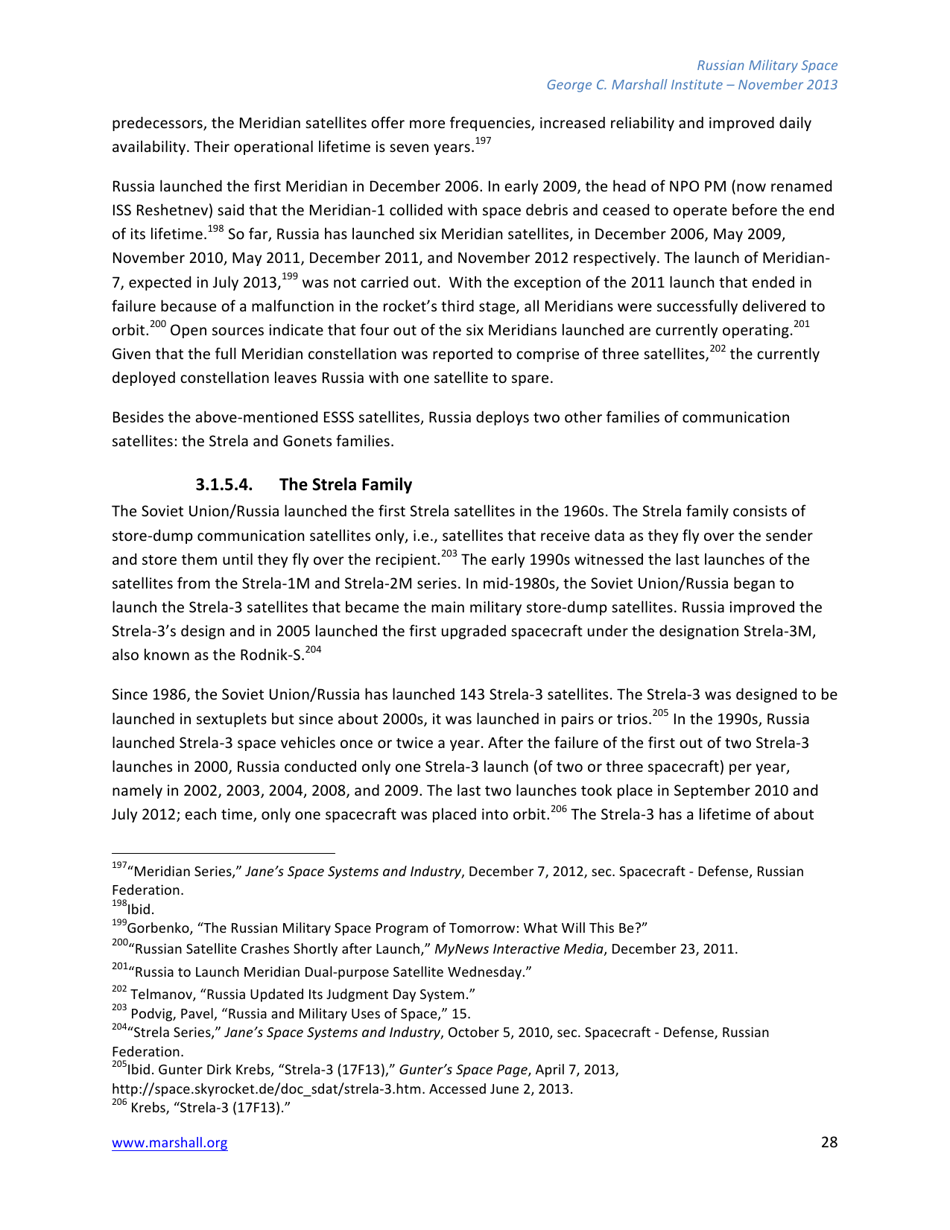 The Russian Federations Approach to Military Space and Its Military Space Capabilities - Jana Honkova, George C. Marshall Institute, Page 28