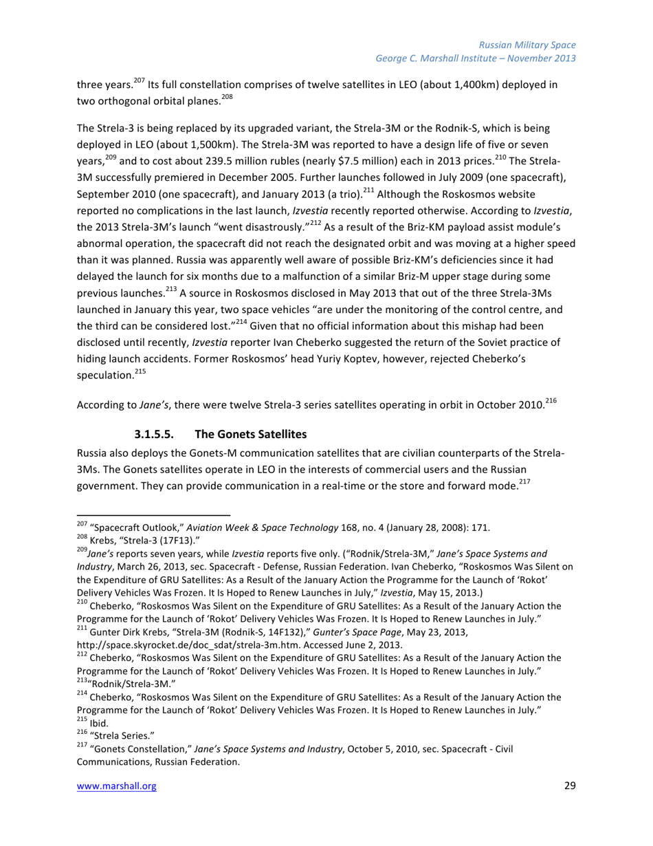 The Russian Federations Approach to Military Space and Its Military Space Capabilities - Jana Honkova, George C. Marshall Institute, Page 29