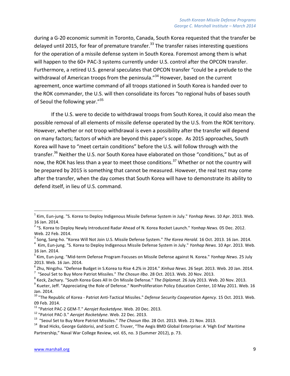 A Review of South Korean Missile Defense Programs - Karen Montague, George C. Marshall Institute, Page 9