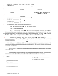Document preview: Form UD-5 Affirmation (Affidavit) of Regularity - New York