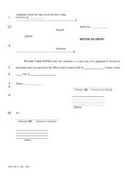 Document preview: Form UD-14 Notice of Entry - New York