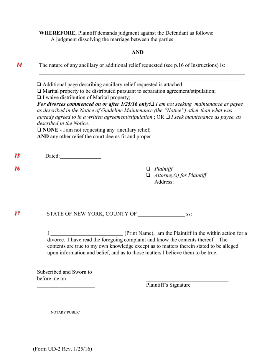 Form UD-2 - Fill Out, Sign Online and Download Printable PDF, New York ...