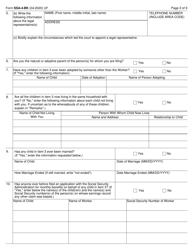 Form SSA-4-BK Application for Child&#039;s Insurance Benefits, Page 2