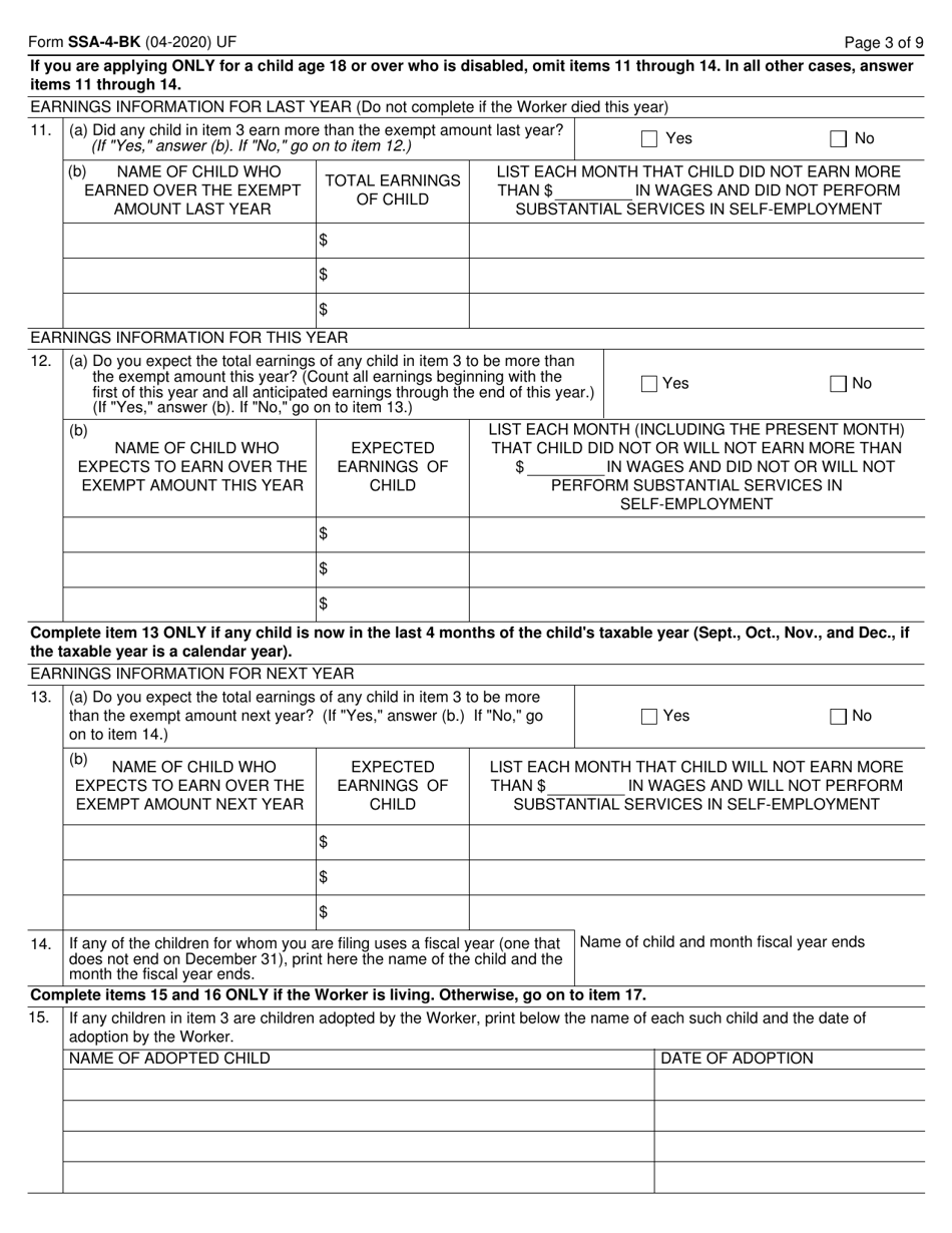 Form Ssa-4-bk Download Fillable Pdf Or Fill Online Application For 