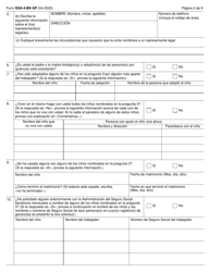 Formulario SSA-4-BK-SP Solicitud Para Beneficios De Seguro Para Ninos (Spanish), Page 2