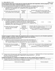 Formulario SSA-4-BK-SP Solicitud Para Beneficios De Seguro Para Ninos (Spanish), Page 3