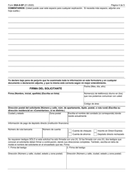 Formulario SSA-8-SP Solicitud Del Pago Global Por Fallecimiento (Spanish), Page 4