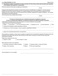 Formulario SSA-437-BK-SP Formulario De Querella Por Discriminacion (Spanish), Page 6