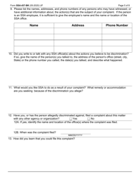 Form SSA-437-BK Complaint Form for Allegations of Discrimination in Programs or Activities Conducted by the Social Security Administration, Page 5