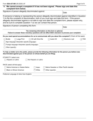 Form SSA-437-BK Complaint Form for Allegations of Discrimination in Programs or Activities Conducted by the Social Security Administration, Page 6