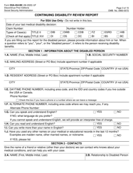 Form SSA-454-BK Continuing Disability Review Report, Page 3