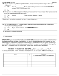 Form SSA-2032-BK Request for Waiver of Special Veterans Benefits (Svb) Overpayment Recovery or Change in Repayment Rate, Page 3