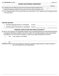 Form SSA-2032-BK Request for Waiver of Special Veterans Benefits (Svb) Overpayment Recovery or Change in Repayment Rate, Page 9