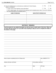 Form SSA-3380 Function Report - Adult - Third Party, Page 10