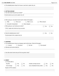 Form SSA-3380 Function Report - Adult - Third Party, Page 6