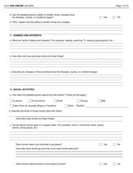 Form SSA-3380 Function Report - Adult - Third Party, Page 7