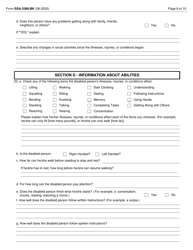 Form SSA-3380 Function Report - Adult - Third Party, Page 8