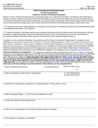 Document preview: Form SSA-7157 Farm Arrangement Questionnaire