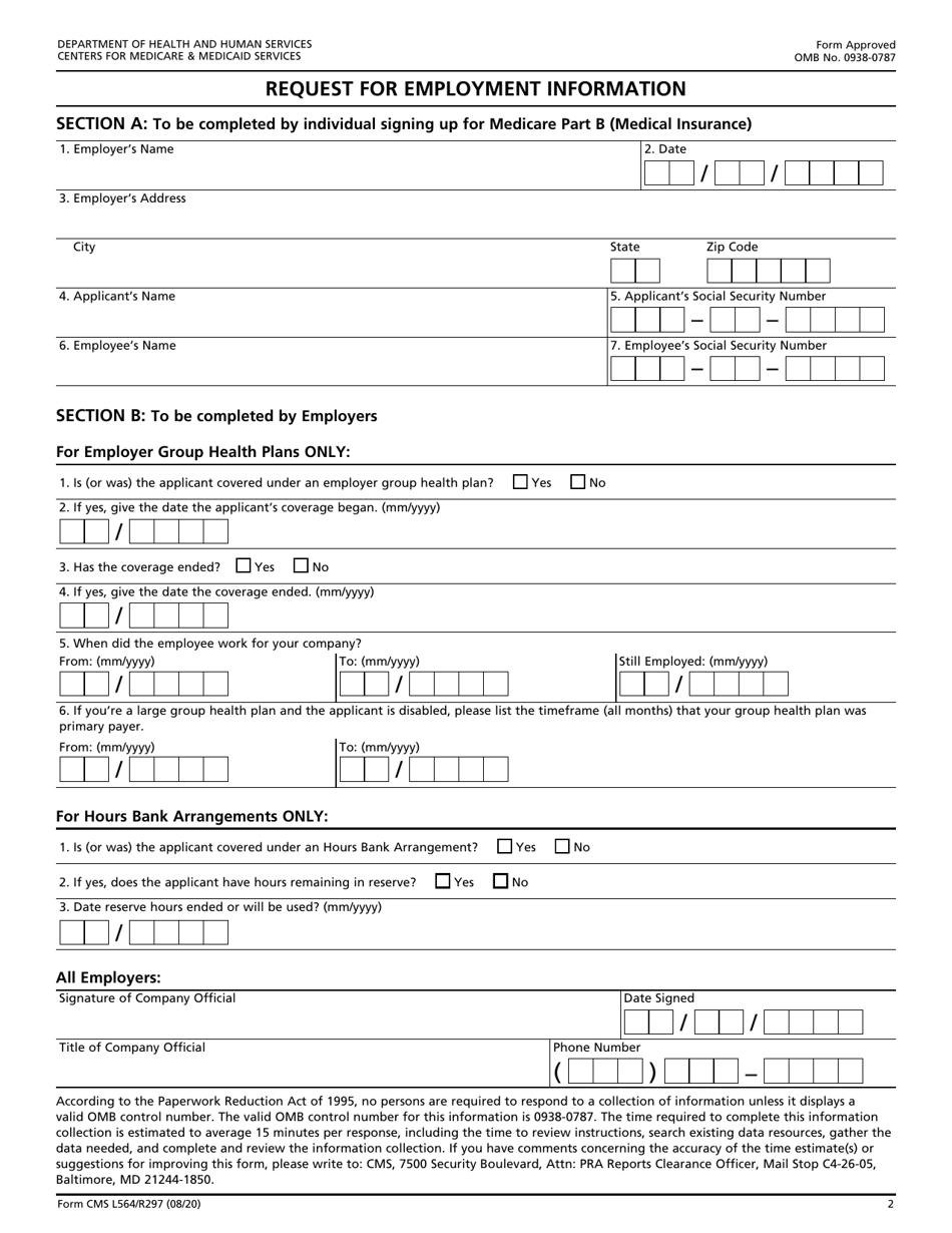 form-cms-l564-download-fillable-pdf-or-fill-online-request-for-employment-information