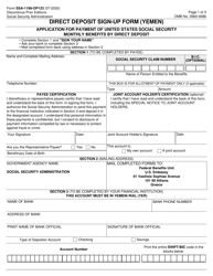 Form SSA-1199-OP123 Direct Deposit Sign-Up Form (Yemen)