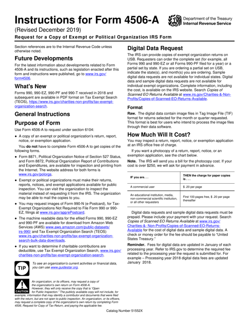 IRS Form 4506-A  Printable Pdf