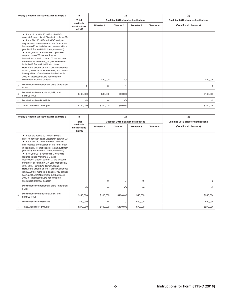 Instructions for IRS Form 8915-C Qualified 2018 Disaster Retirement Plan Distributions and Repayments, Page 6