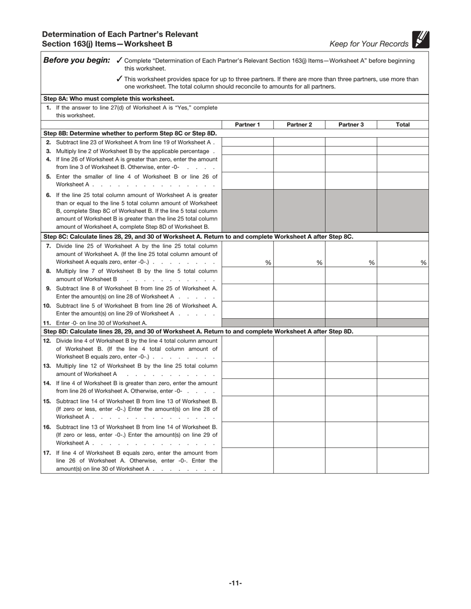 Instructions for IRS Form 8990 Limitation on Business Interest Expense Under Section 163(J), Page 11