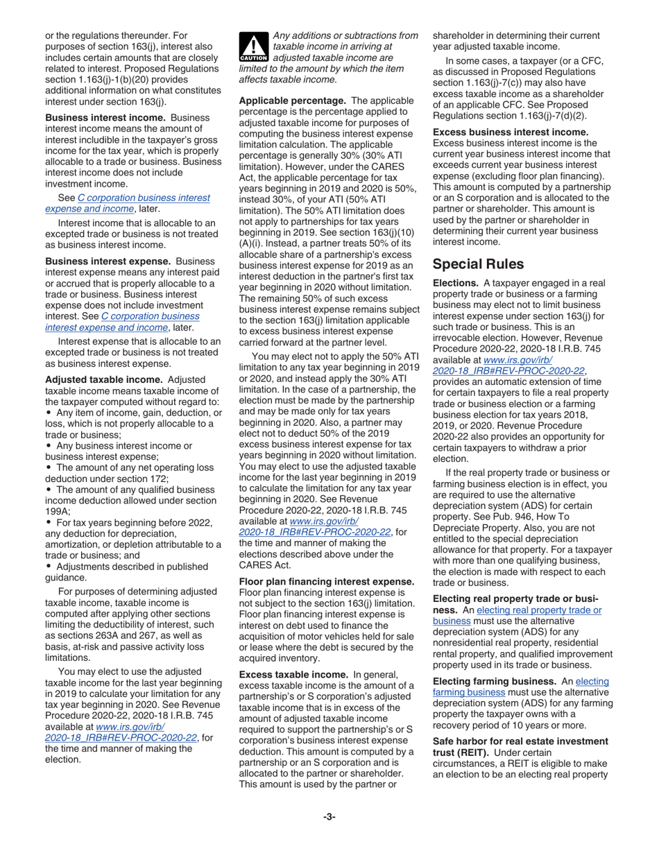 Instructions for IRS Form 8990 Limitation on Business Interest Expense Under Section 163(J), Page 3