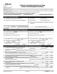 IRS Form 433-A Collection Information Statement for Wage Earners and Self-employed Individuals