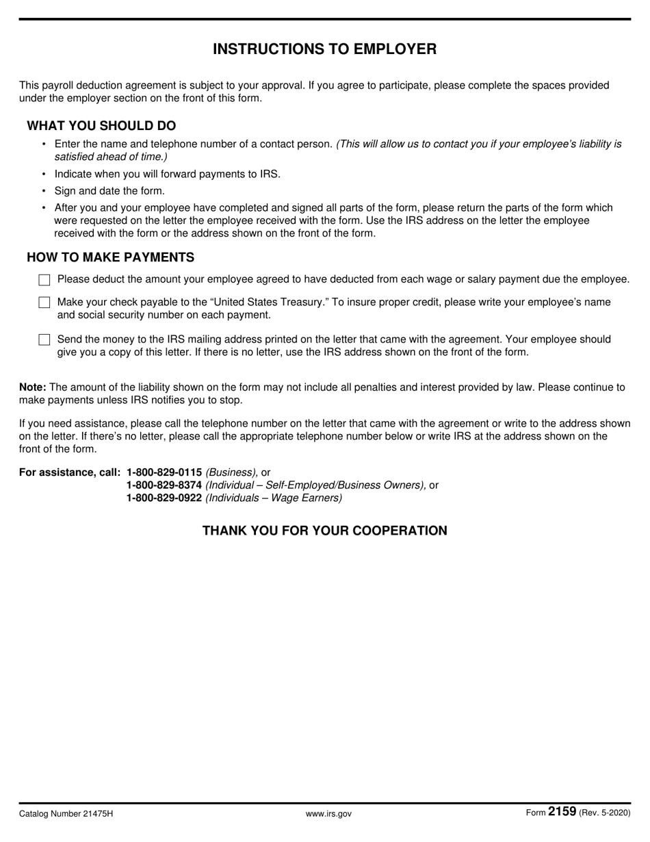 IRS Form 2159 Payroll Deduction Agreement, Page 4