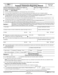 IRS Form 3911 Taxpayer Statement Regarding Refund