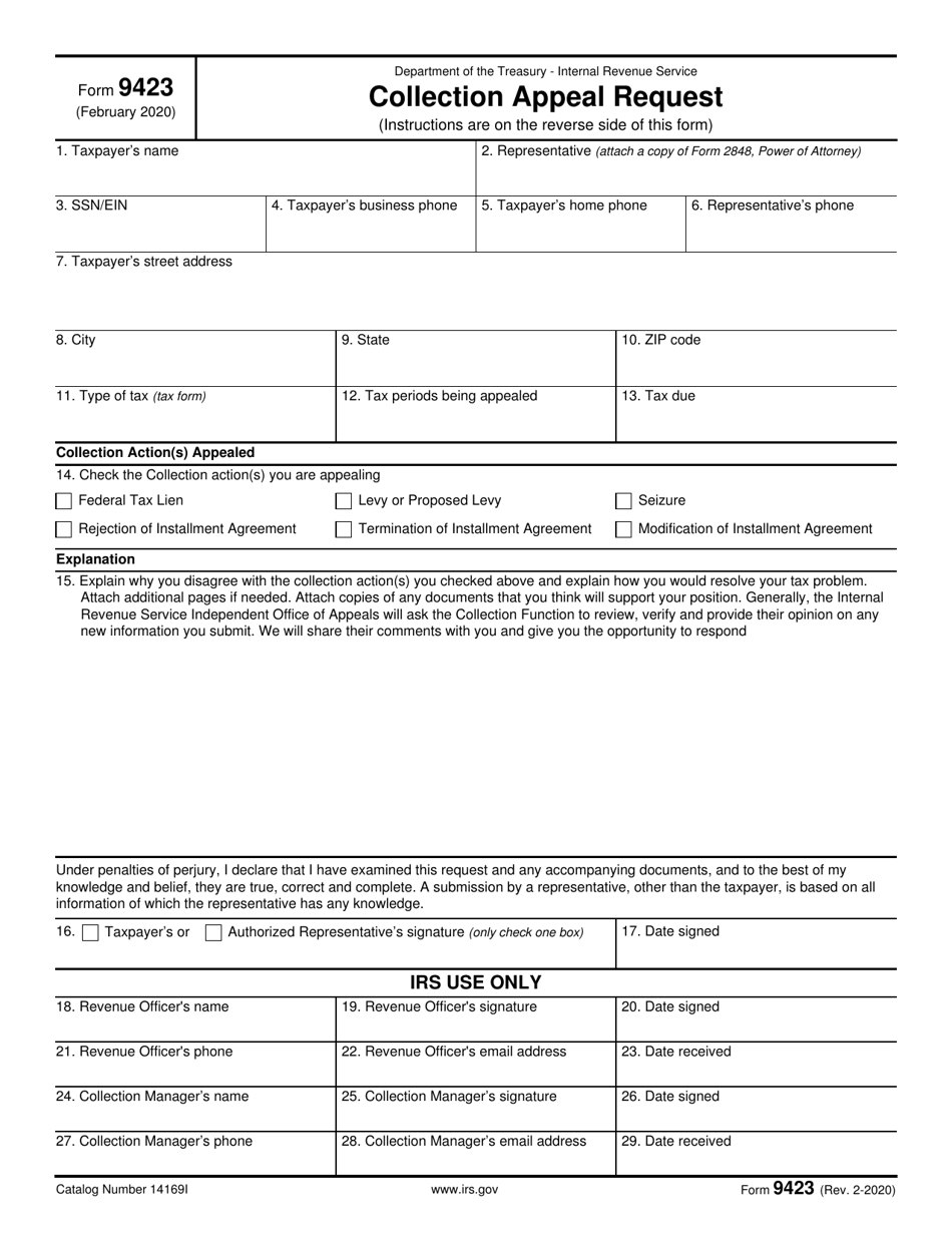 irs-form-9423-download-fillable-pdf-or-fill-online-collection-appeal