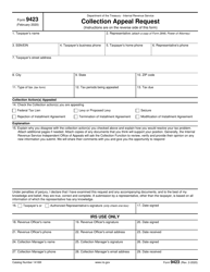 IRS Form 9423 Collection Appeal Request