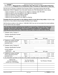 IRS Form 12153 Request for a Collection Due Process or Equivalent Hearing
