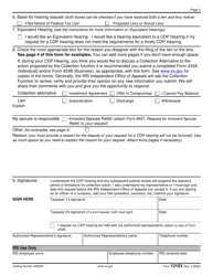 IRS Form 12153 Request for a Collection Due Process or Equivalent Hearing, Page 2