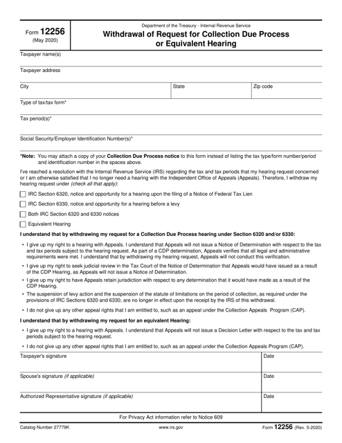 IRS Form 12256  Printable Pdf