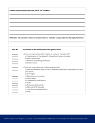 National School Lunch Program on-Site Monitoring Form - Arizona, Page 3