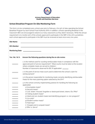School Breakfast Program on-Site Monitoring Form - Arizona